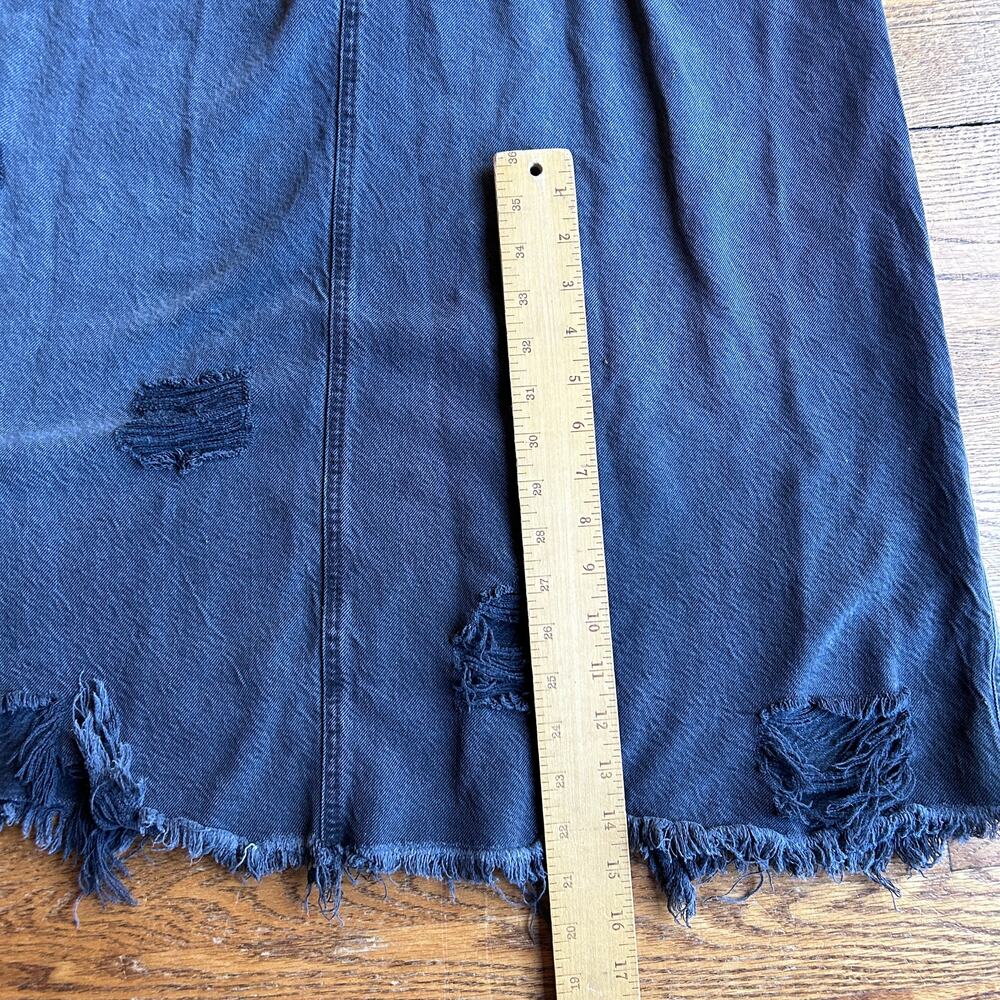 Free People We The Free Wonderland Maxi Dress Black Denim Distressed Size Small - Picture 9 of 11